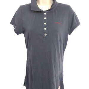 True Religion Brand Jeans Cotton Signature Polo Shirt Blue Gray NWOT Size Large